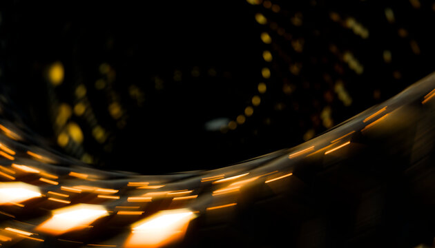 Abstract digital rendering of a glowing spiral pattern with golden