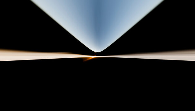 Abstract digital rendering with symmetrical gradient light beams