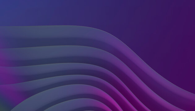 3d rendering of smooth curved shapes with purple gradient background