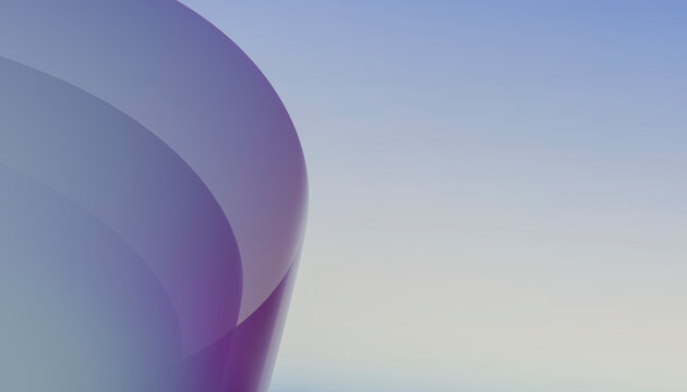 Abstract digital rendering with smooth curved purple and blue shapes