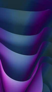 Abstract digital illustration of flowing purple and blue smooth curves