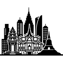 Fototapeta premium Phnom Penh Skyline Icon