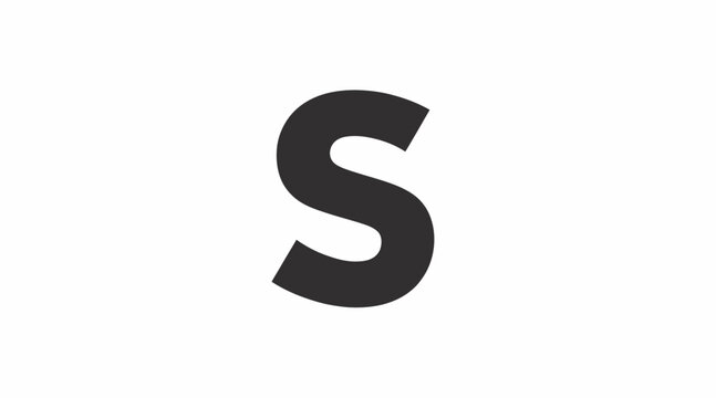 Bold black letter S logo on white background.