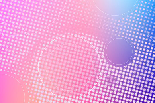 Abstract Pastel Gradient Background with Halftone Dot Pattern and Circle Elements in Pink Purple and Blue, Modern Colorful Design