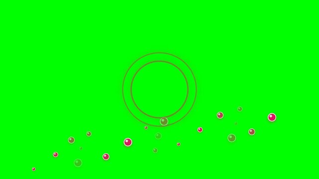 A single red circle centered on a bright vivid green chroma key screen background