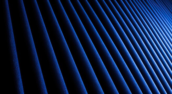 Abstract blue parallel lines create a dynamic, textured surface
