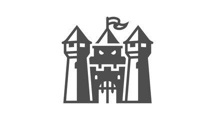 Black and white castle towers icon. © Muhammad