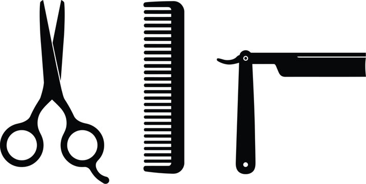 Scissors vector illustration for barber shop set