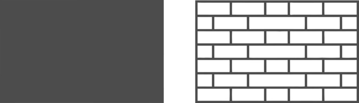 Brick Wall with Flat Vector Illustration of Minimalist Design