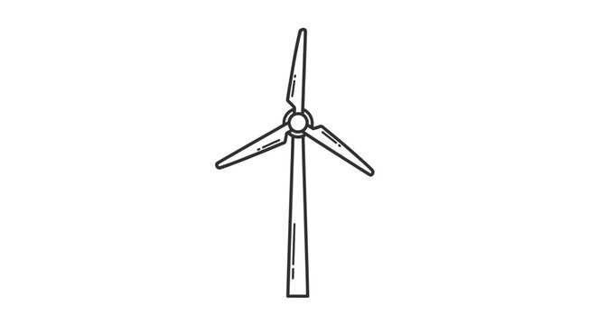 Wind turbine sketch, renewable energy icon, clean power generation, sustainable technology symbol