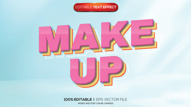 3d text effect make up theme
