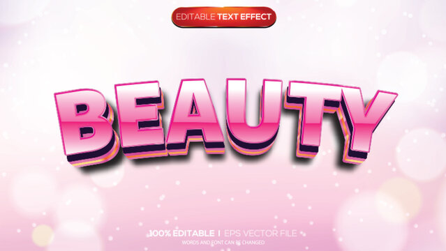 3d text effect beauty theme