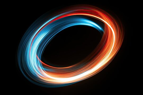 Swirling vortex of vibrant light trails, a dynamic, energetic motion