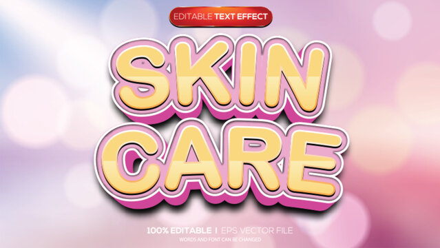 3d text effect skin care theme