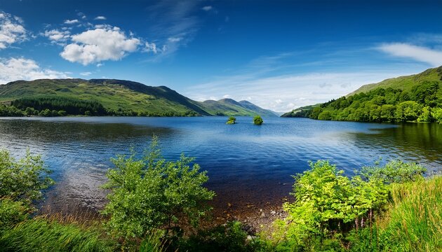 Loch Lomond At Rowardennan Summer In Scotland Uk