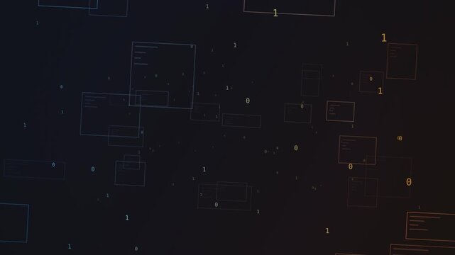 Abstract digital binary flow matrix. Seamless data stream background with code lines.