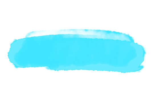 Blue Watercolor Brush Stroke PNG with Transparent Background, Turquoise Paint Highlighter Element for Design Overlay