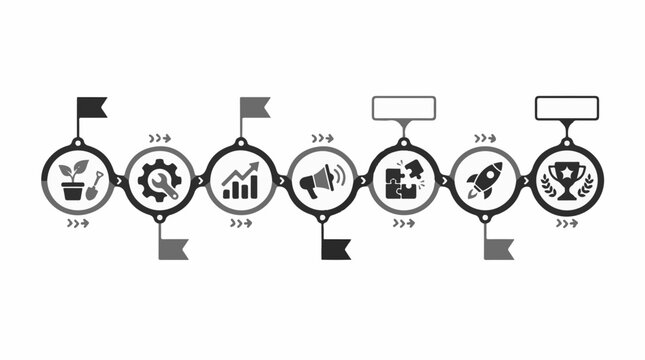 A flowchart illustrating a business growth journey from seed to success