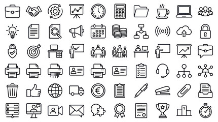 Fototapeta premium Large Collection of Business and Office Admin Icons