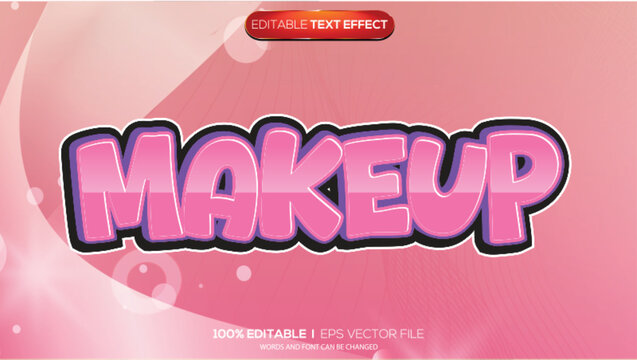 3d text effect make up theme