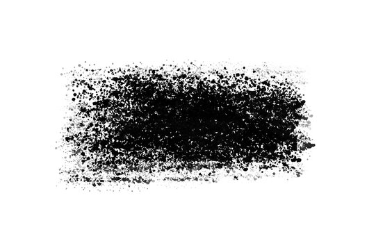Black Ink Splatter Grunge Texture with Transparent Background, Distressed Spray Paint Element for Design Overlay