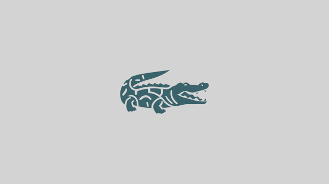 Dark green crocodile reptile logo icon.