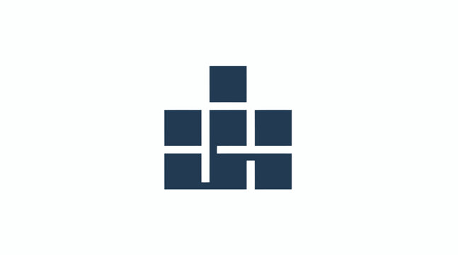 Abstract geometric block logo design.