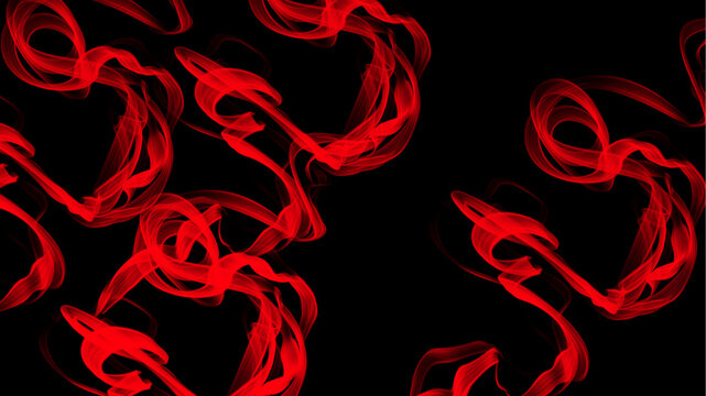Red abstract smoke wave on black background