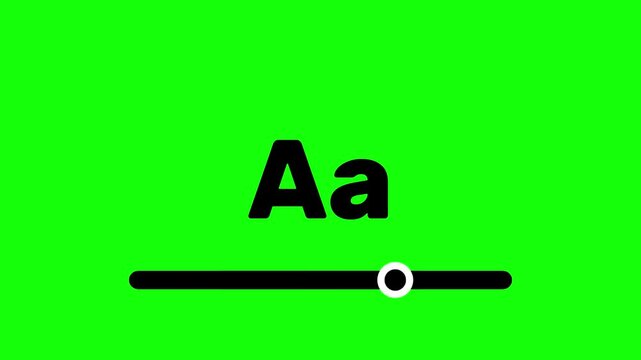 Zoom text feature icon with large and small letters and a slider, ideal for text size adjustment. Zoom text animation 4k video