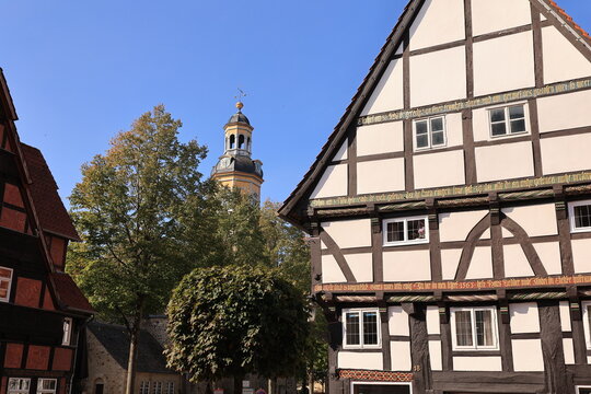 Blick auf die Altstadt von Rinteln im Weserbergland	