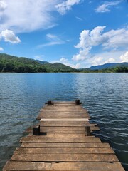 Fototapeta premium wooden pier on the lake