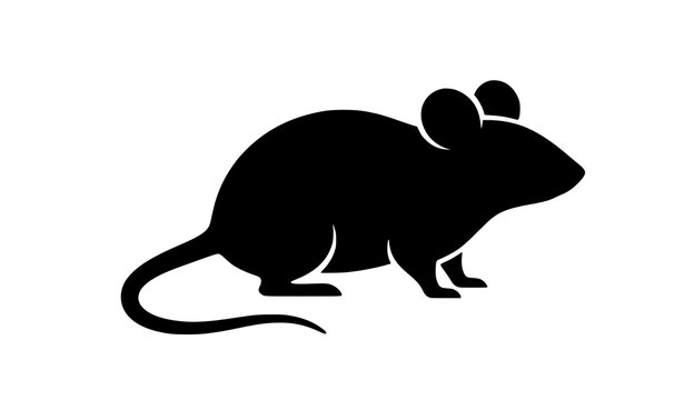 Standing Rodent Silhouette Collection Rat and Field Mouse Vector Isolated on White