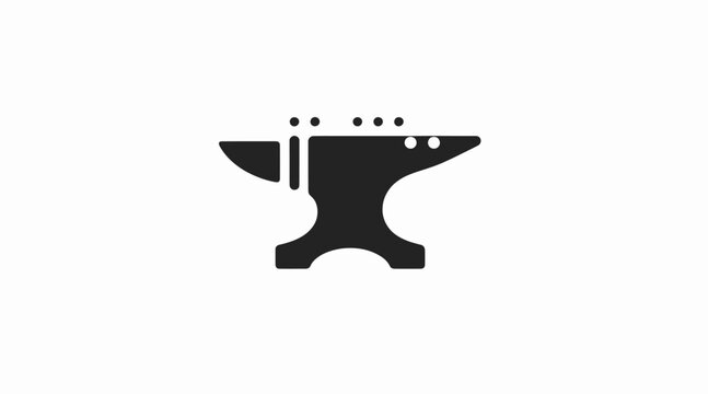 Black anvil silhouette icon on white.