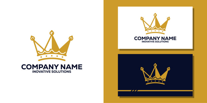 Golden crown royal logo and business card design