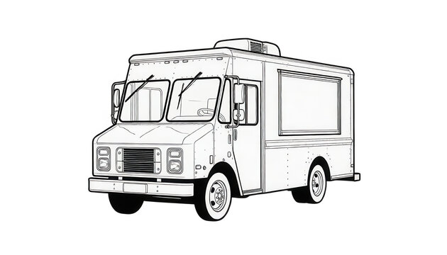 Food Truck Vector Illustration Transparent Background