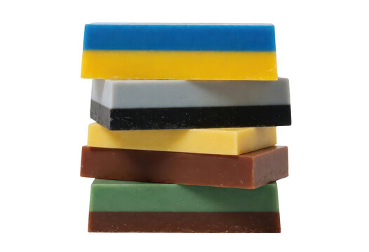 Stacked Colorful Soap Bars Transparent Background