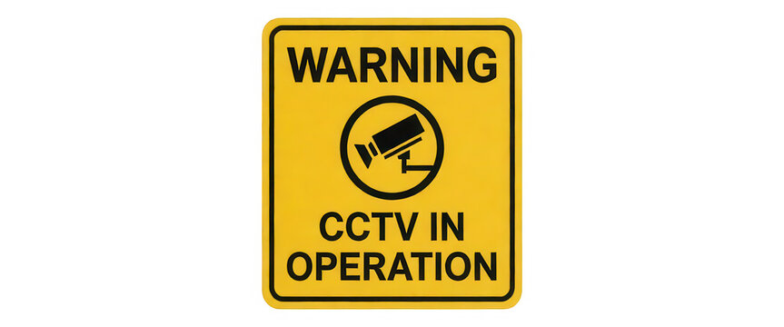 Warning Cctv in Operation Sign Transparent Background