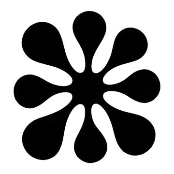 White Abstract Flower Outline Transparent Background