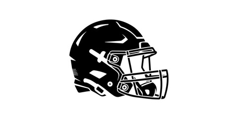 Fototapeta premium American Football Helmet Icons Set,Minimal black silhouette icon, simple flat vector, bold black shape, no gradients, no shading two american football helmets on a, flat icon style 