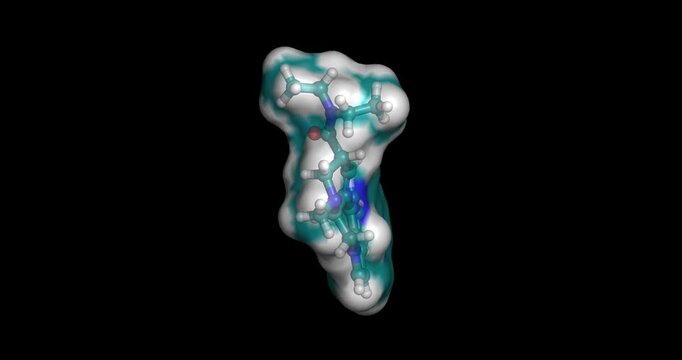 JRT, schizophrenia and depression treatment drug, 3D molecule spinning, 4K