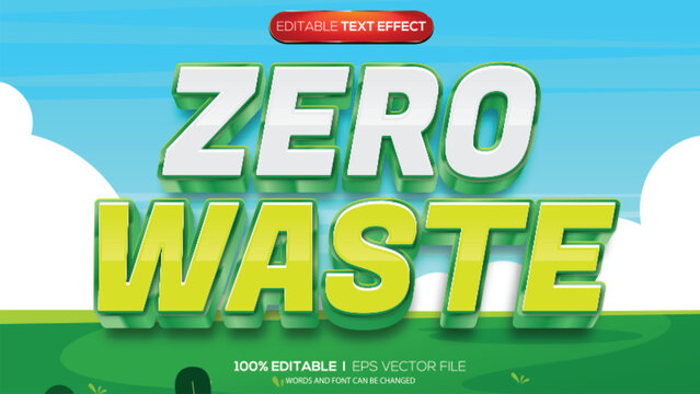 3d text effect zero waste theme