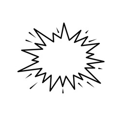 Fototapeta premium Comic explosion label outline icon
