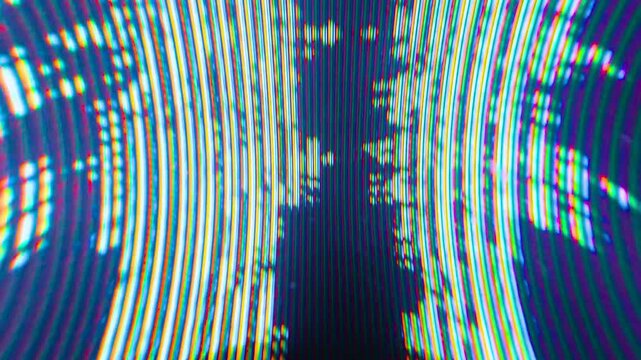 CRT macro glitch flickering overlay, analog video signal broken down to pixelated glitchy bits for transition, overlaypattern or background