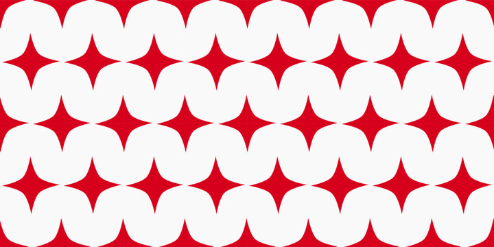 Red stars seamless pattern. Flat design vector illustration. Simple pattern for textile, wallpaper, scrapbooking.