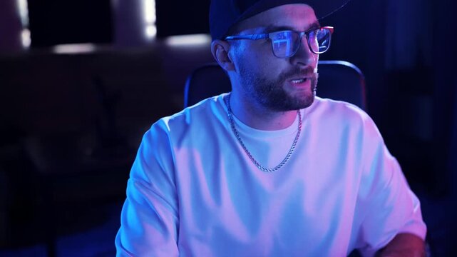 Modern Music Production Workspace With Audio Engineer