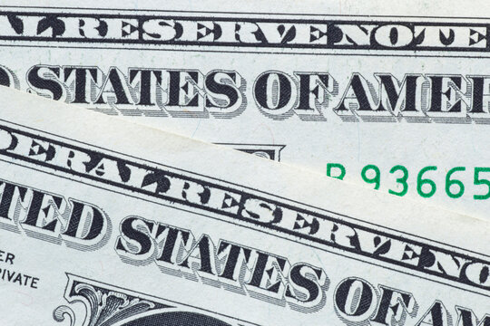 two United States of America one dollar banknotes