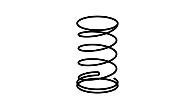 Single industrial metal coil spring outline illustration.