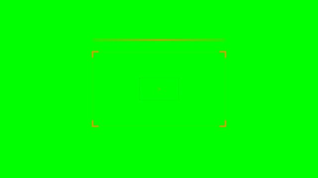 Minimalist yellow rectangular border frame isolated on a vibrant green screen