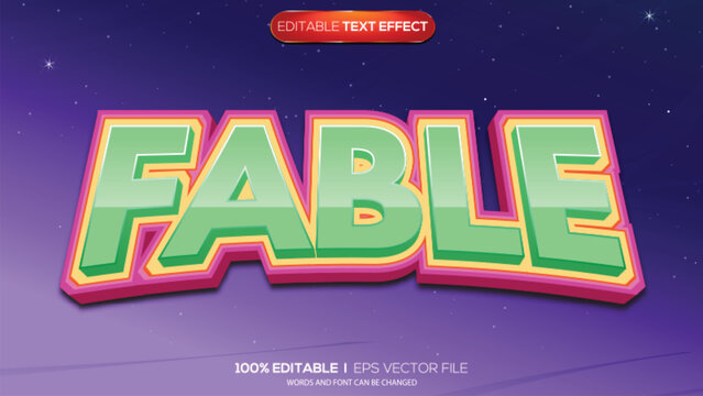 3d text effect fable theme