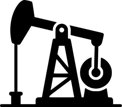 Oil pump jack or petrol pumpjack flat vector icon for gasoline apps and websites
